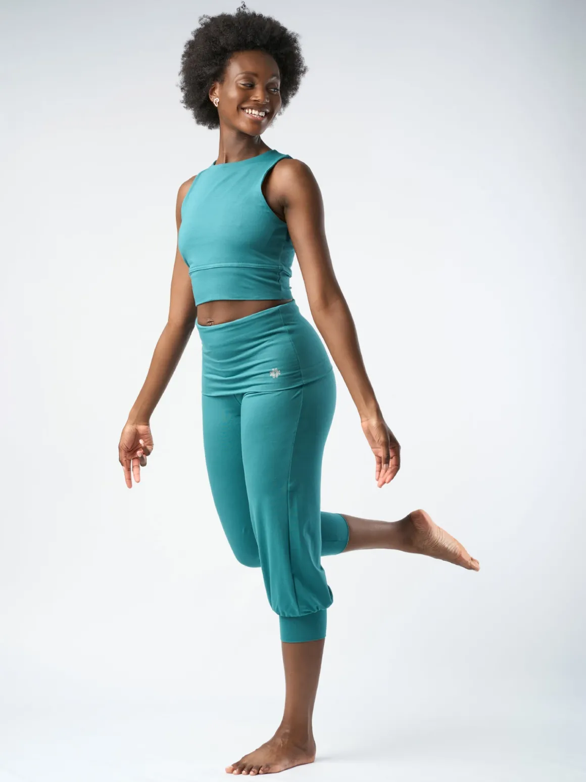 Aspire Cropped Harem Pants - Jade