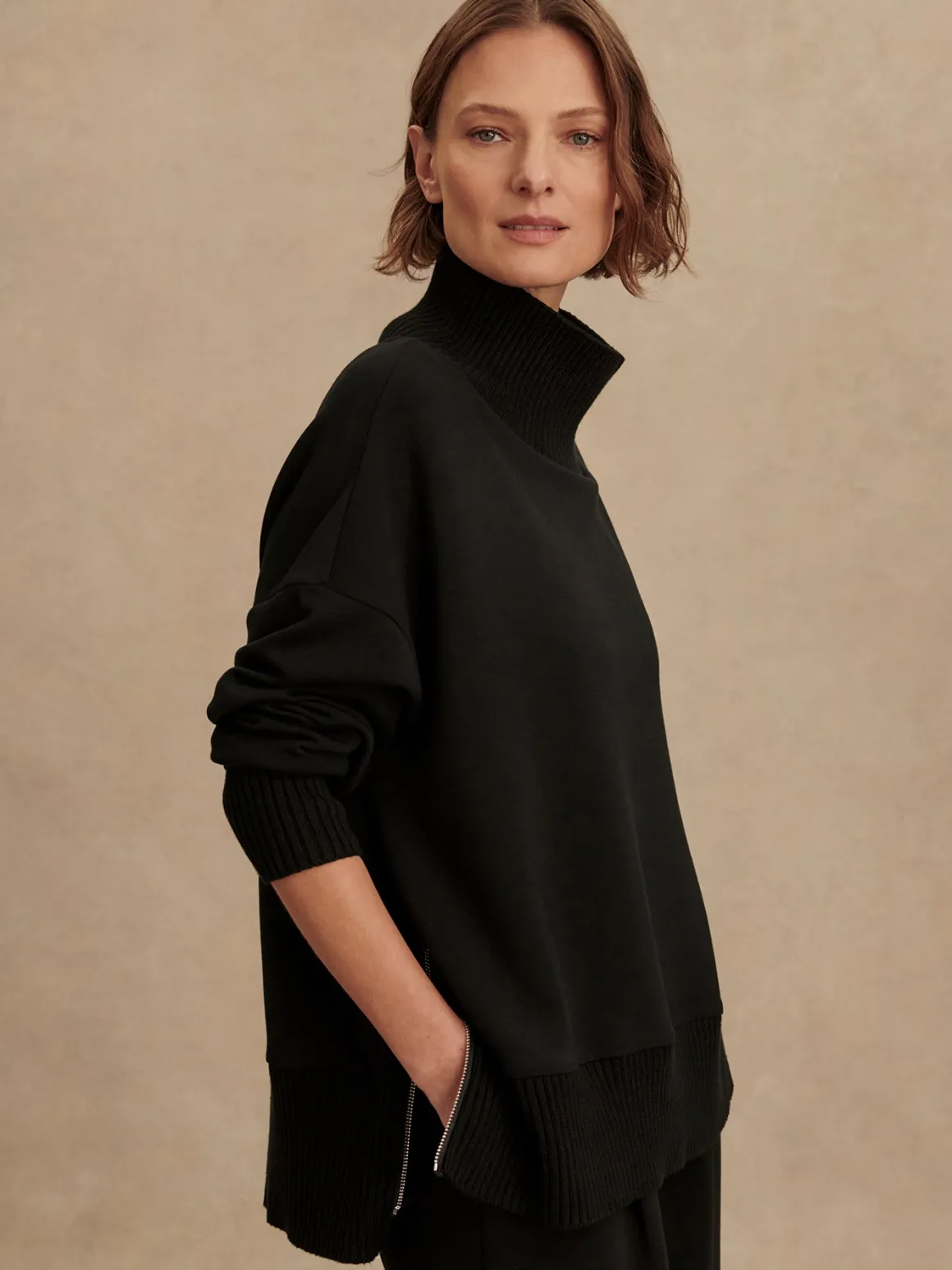 Barker High Neck Sweat - Black