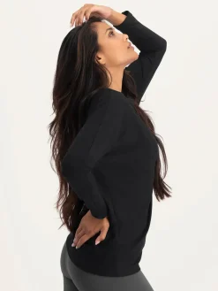 Budhi Long Sleeve Yoga Top - Onyx Black