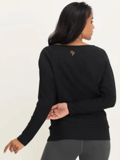 Budhi Long Sleeve Yoga Top - Onyx Black