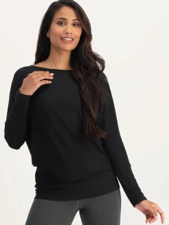 Budhi Long Sleeve Yoga Top - Onyx Black