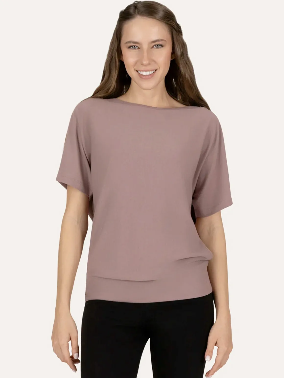 Budhi Short Sleeve Yoga Top - Fireclay