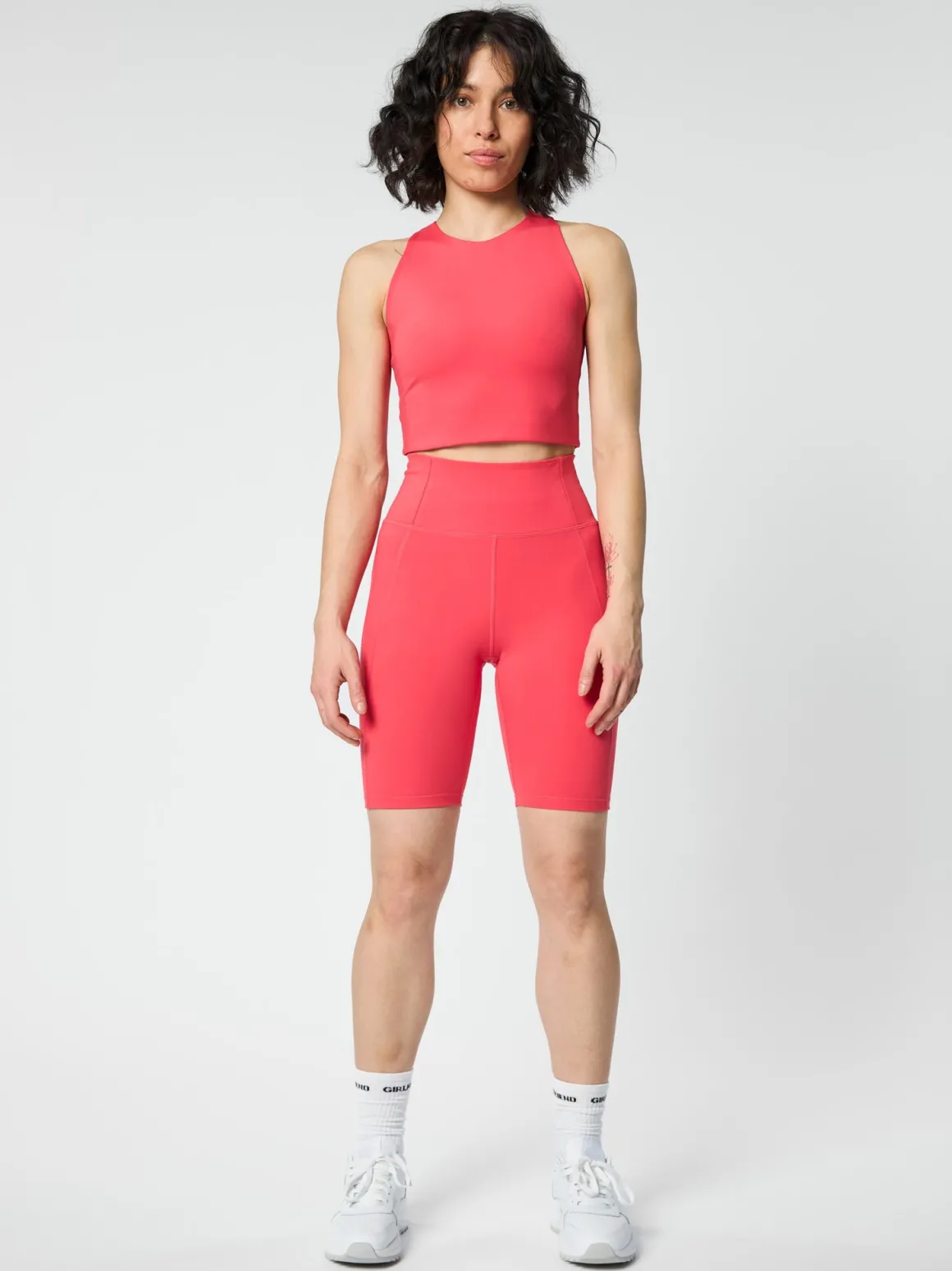 Compressive High-Rise Bike Shorts - Geranium