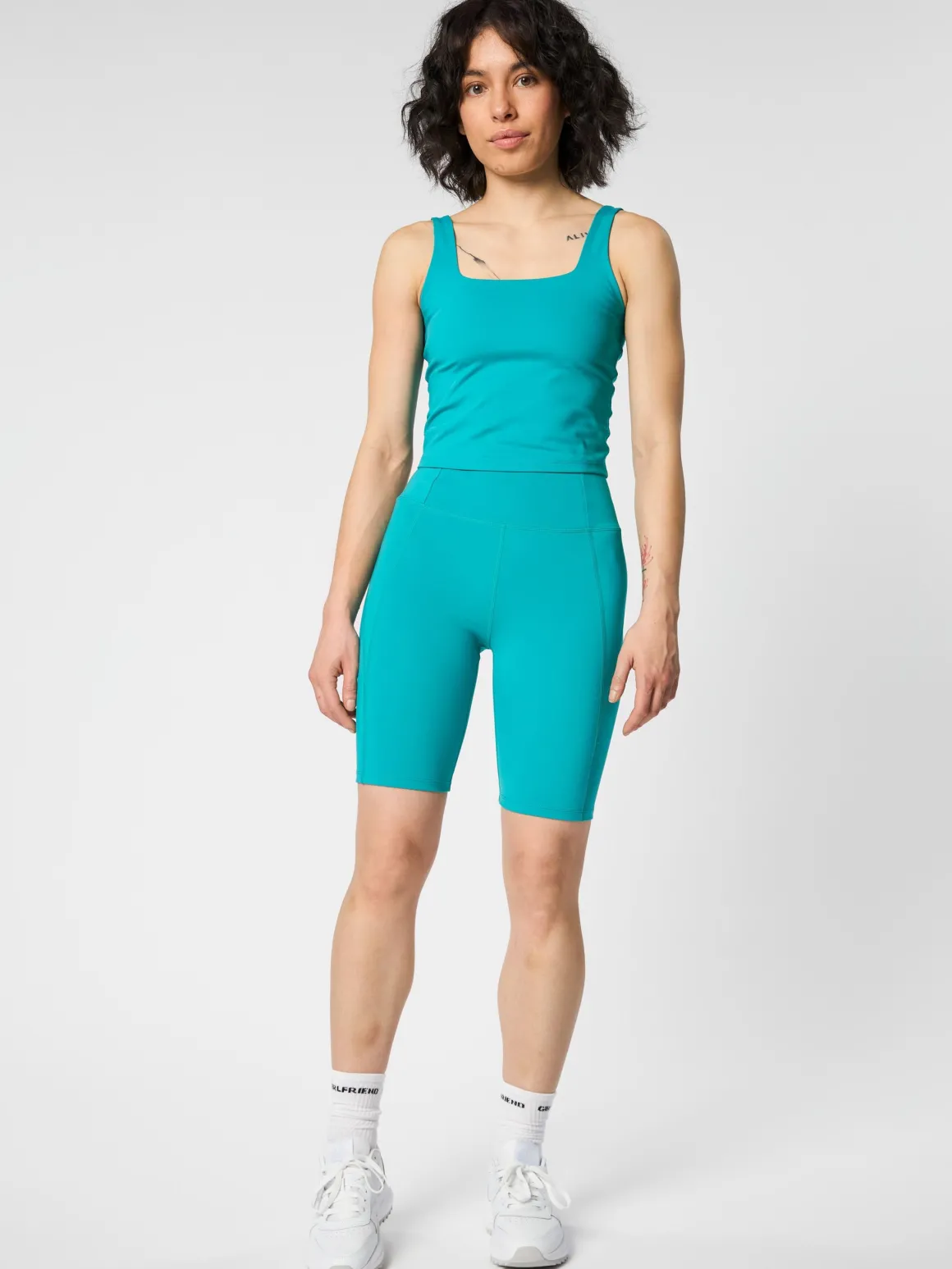 Compressive High-Rise Bike Shorts - Peacock