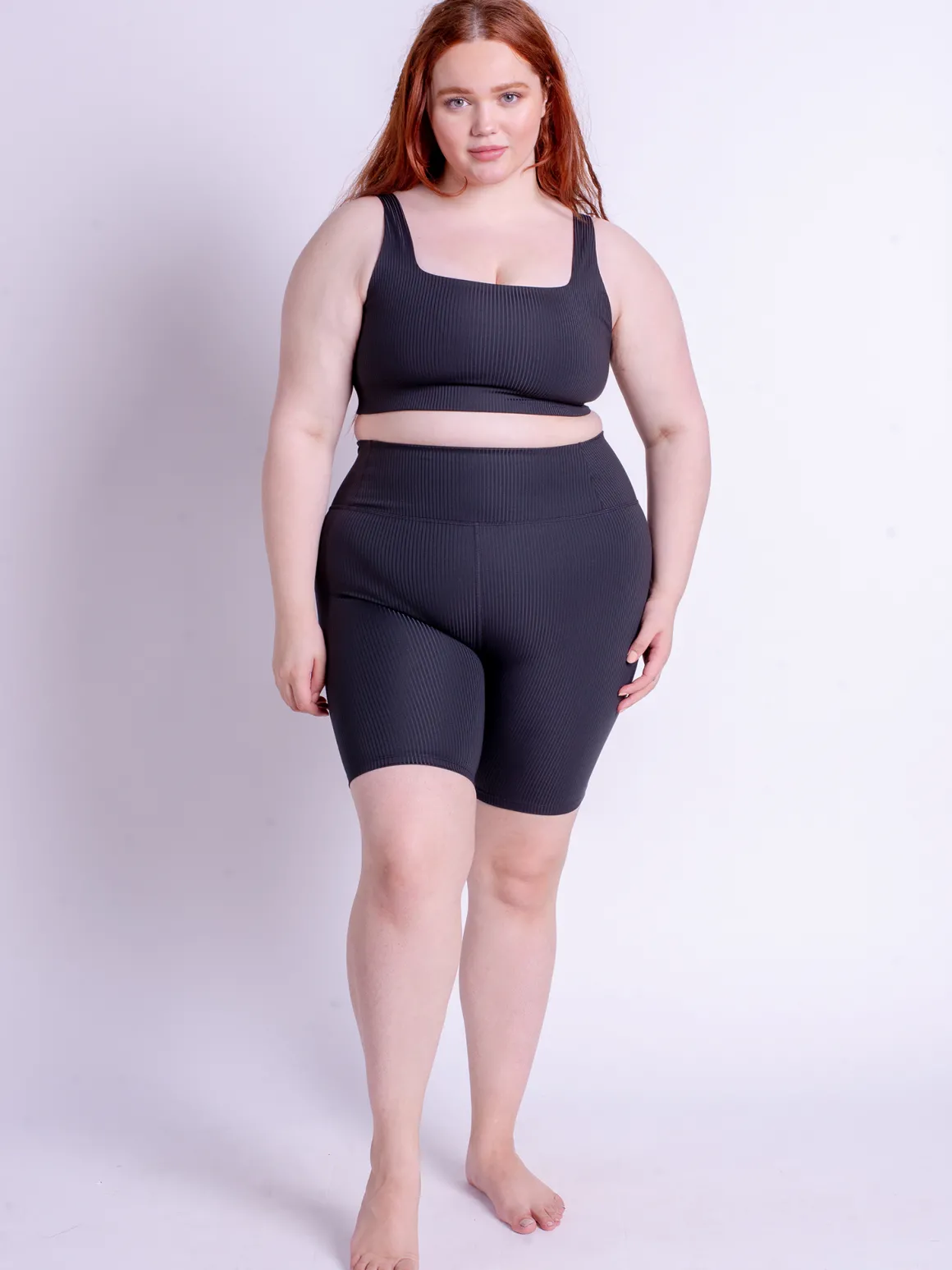 Compressive Rib Bike Short - Black