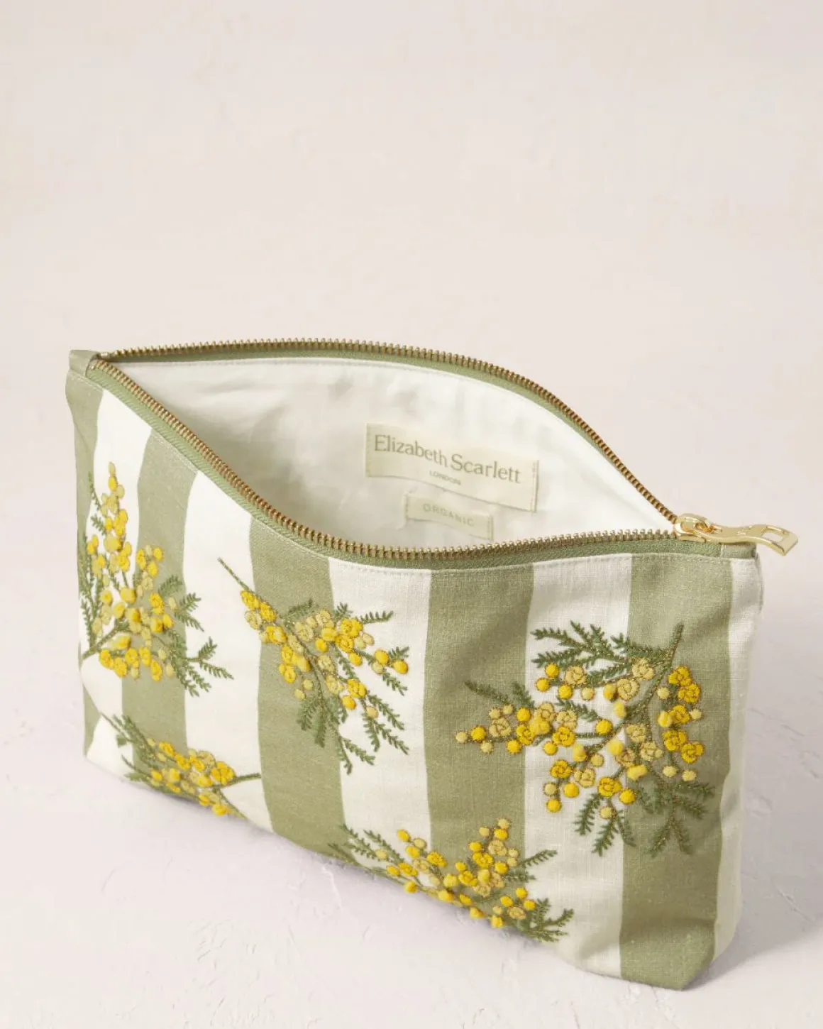 Cotton Everyday Pouch - Mimosa Stripe Green