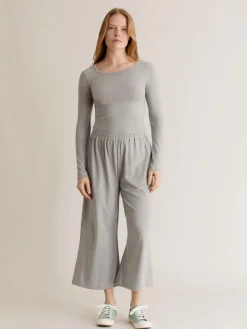 Darcey Long Sleeved Top - Marl Grey