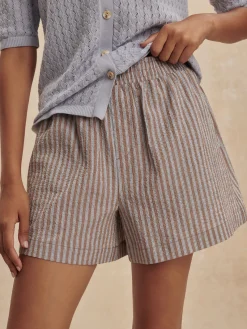 Darina Short 4 - Cocoa Blue Stripe