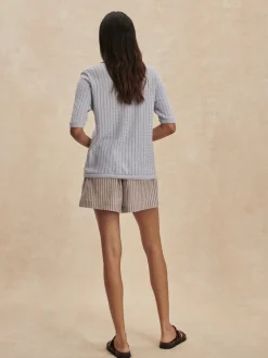 Darina Short 4 - Cocoa Blue Stripe