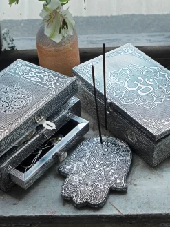 Embossed Incense Holder - Hamsa