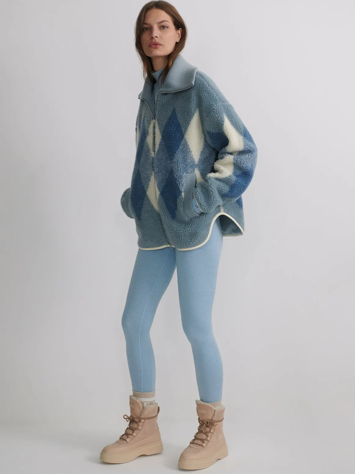 Franca Sherpa Jacket - Ashley Blue