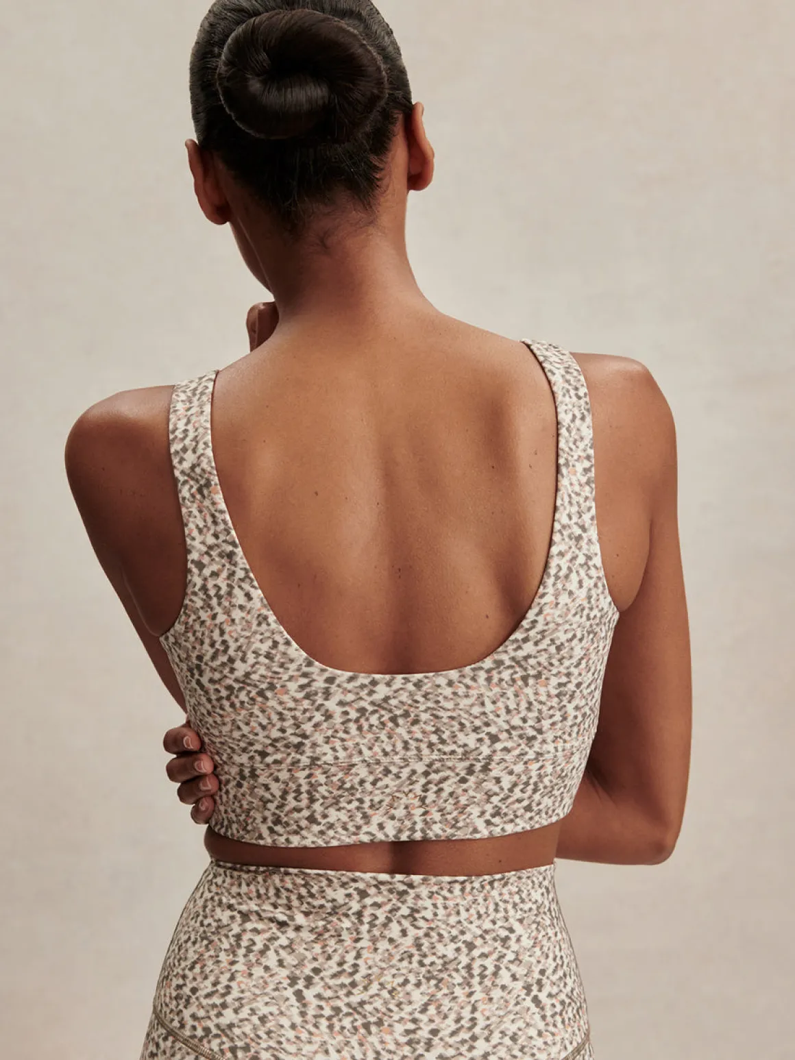 Freesoft Cori Bra - Ivory Abstract Feather