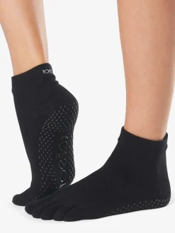 Full Toe Ankle Grip Socks - Black