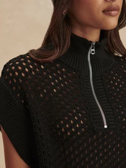 Gaines Half Zip Knit - Black