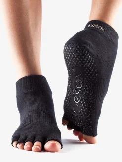 Half Toe Ankle Grip Socks - Black