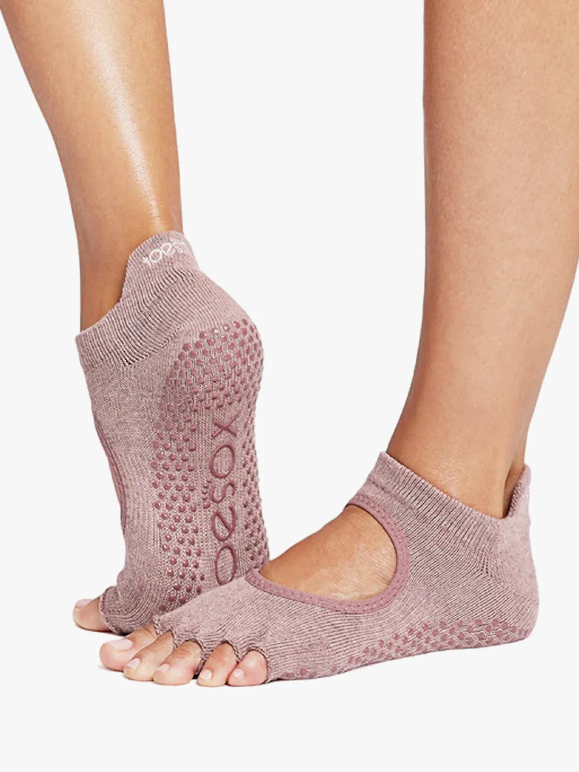 Half Toe Bellarina Grip Socks - Rosy