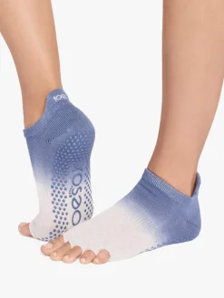 Half Toe Low Rise Grip Socks - Soft Blue Ombre