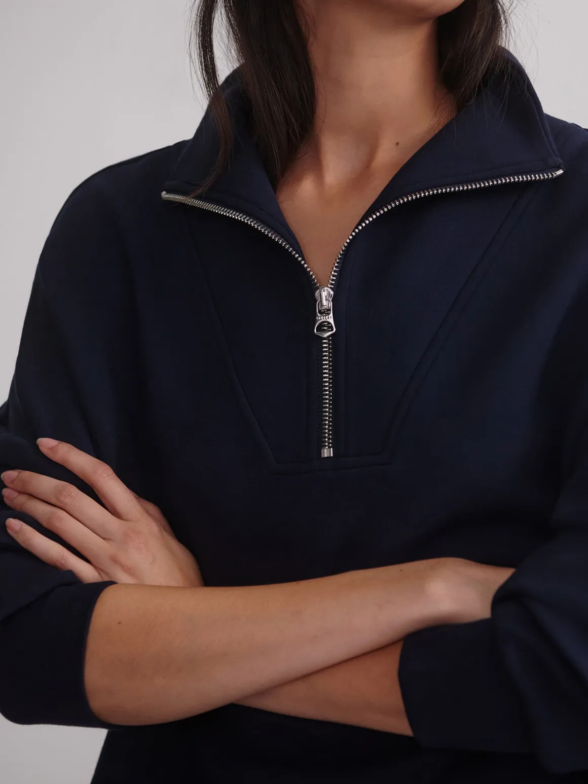 Hawley Half Zip Sweat - Navy