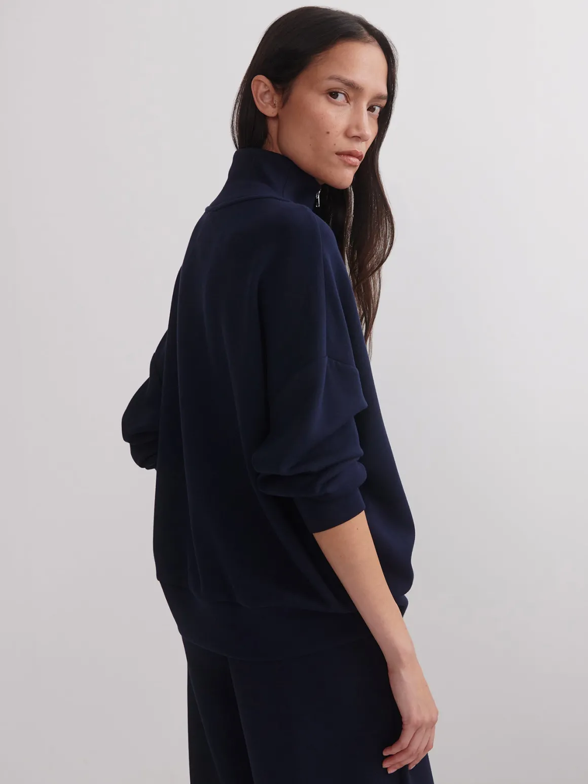Hawley Half Zip Sweat - Navy