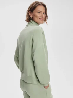 Hawley Half Zip Sweat - Snow Sage