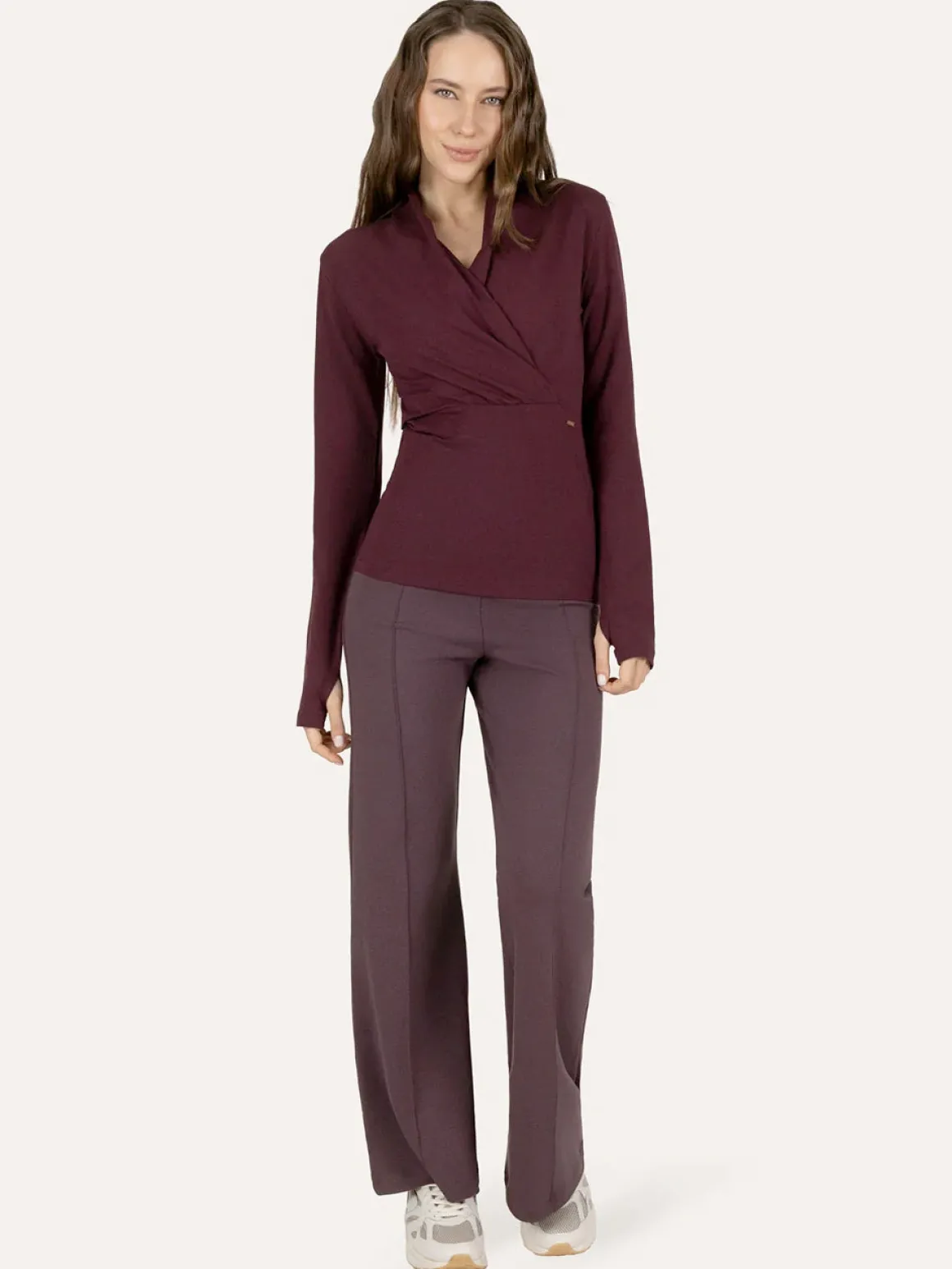 Ishtar Long Sleeve Yoga Top - Fig