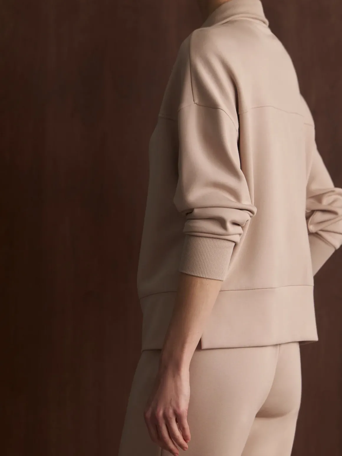 Kayleigh Half Zip Sweat - Mushroom
