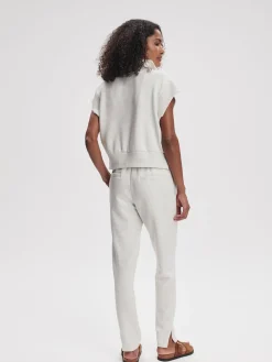 Kelly Half Zip Sweat - Ivory Marl
