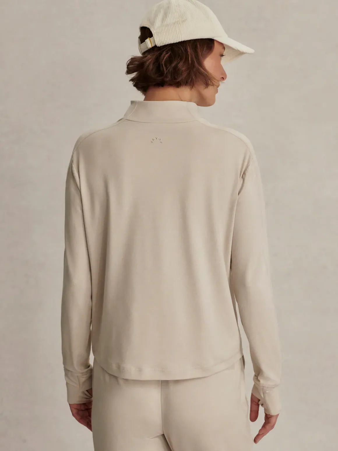 Lamia Half Zip Sweat - Pebble Marl