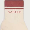 Lenni Half Crew Sock - Egret/Dusty Rose