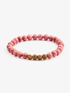 Mala Bead Bracelet - Pink Rhodonite