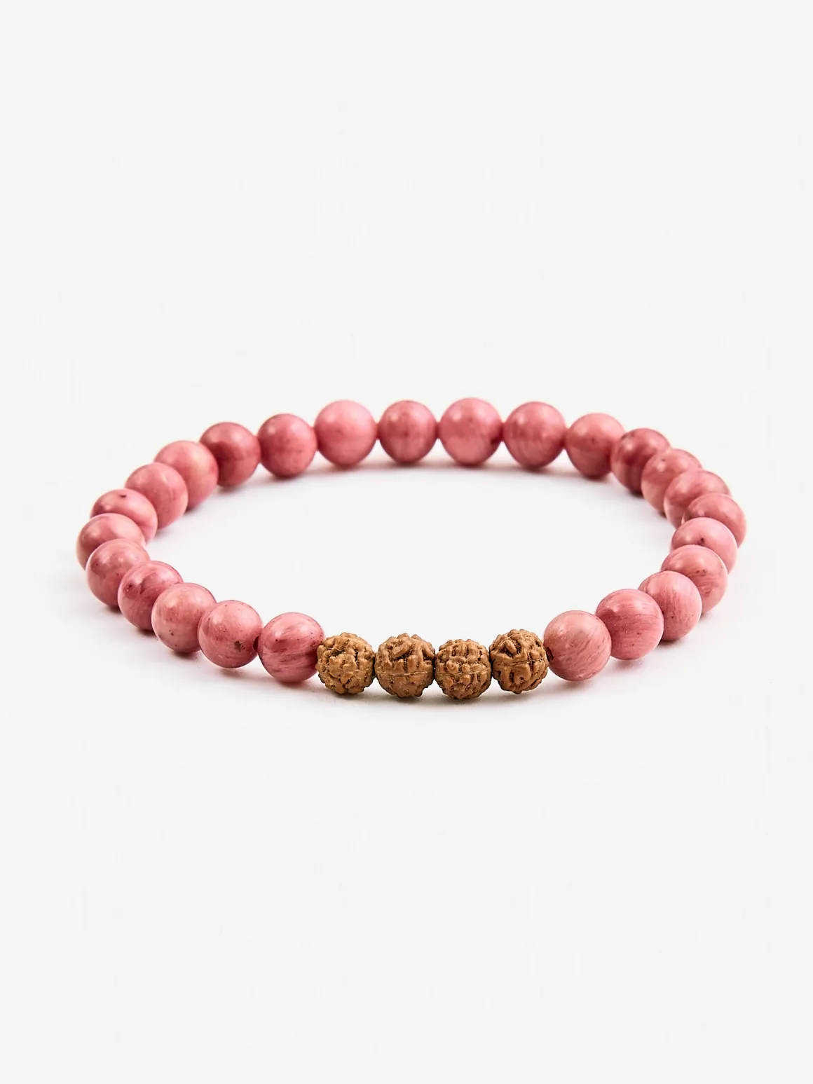 Mala Bead Bracelet - Pink Rhodonite