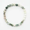 Mala Bead Bracelet - Tree Agate & Mother of Pearl