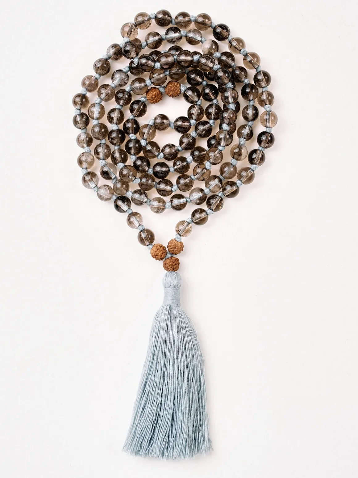 Mala Bead Necklace - Smoky Quartz