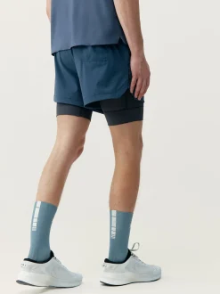 Mashu Double Layer Short - Denim/Road Grey