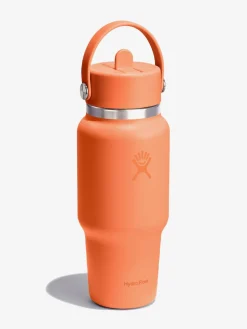 710ml (24oz) Wide Mouth Travel Bottle with Flex Straw Cap - Nectar Orange