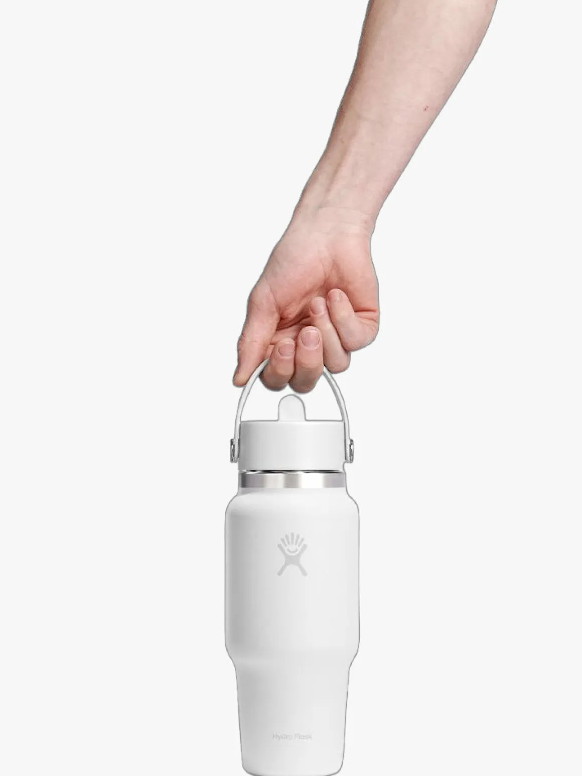 710ml (24oz) Wide Mouth Travel Bottle with Flex Straw Cap - White