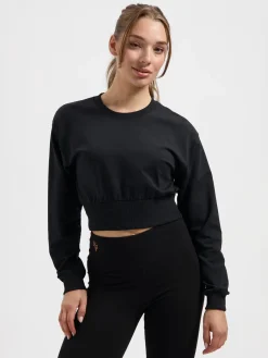 Naya Cropped Long Sleeve Yoga Top - Onyx Black