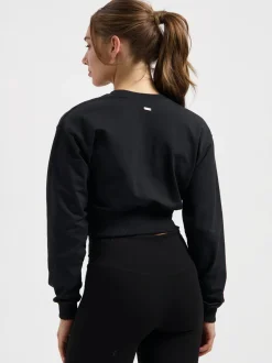 Naya Cropped Long Sleeve Yoga Top - Onyx Black
