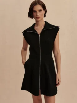 Rebecca Zip Through Dress - Black