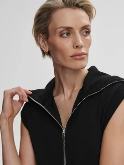 Rebecca Zip Through Dress - Black