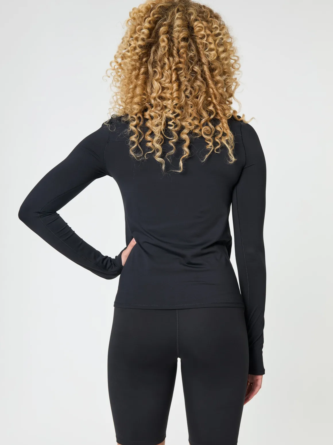 Reset Long Sleeve Mock Neck Half Zip - Black
