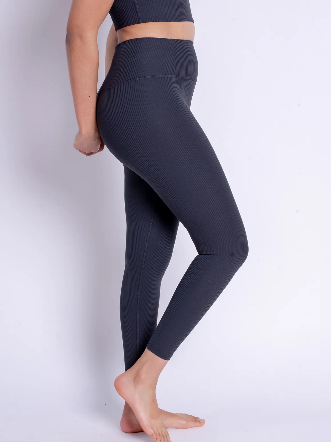 Rib High Rise Legging - Black
