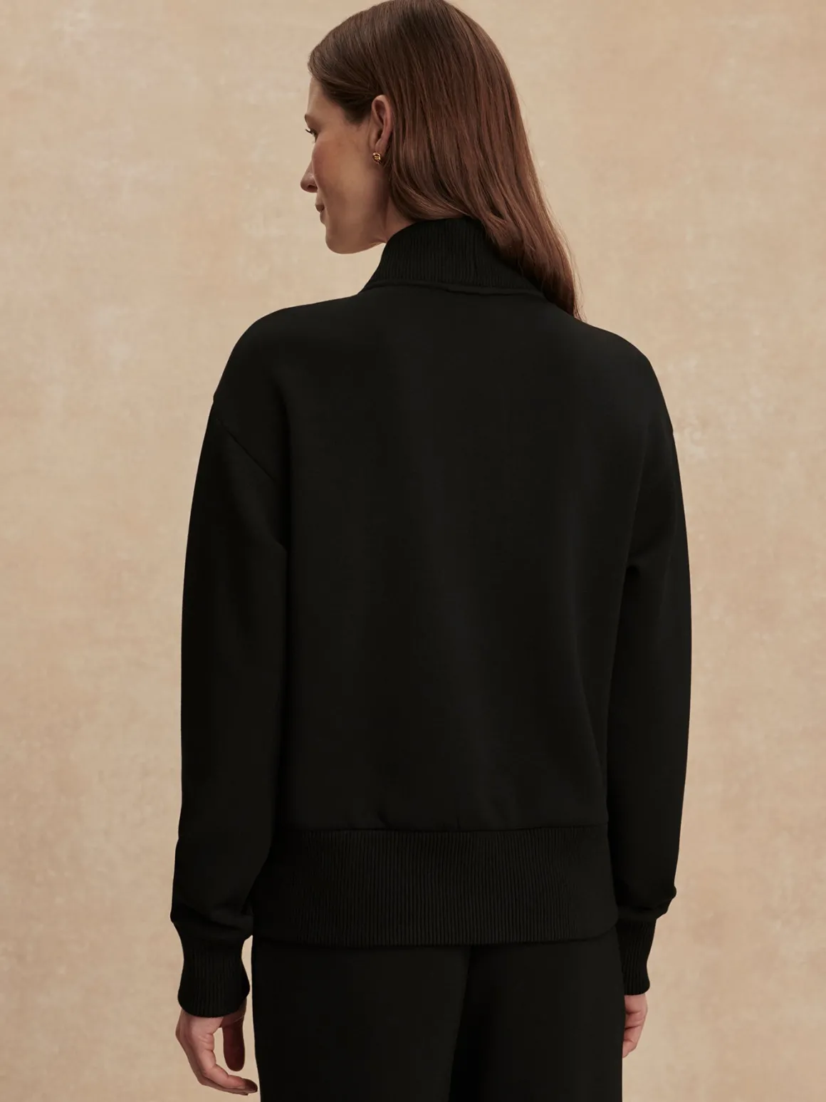 Sally Half Zip Sweat - Black