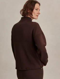Tayah Zip Through Sweat - Coffee Bean