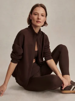 Tayah Zip Through Sweat - Coffee Bean