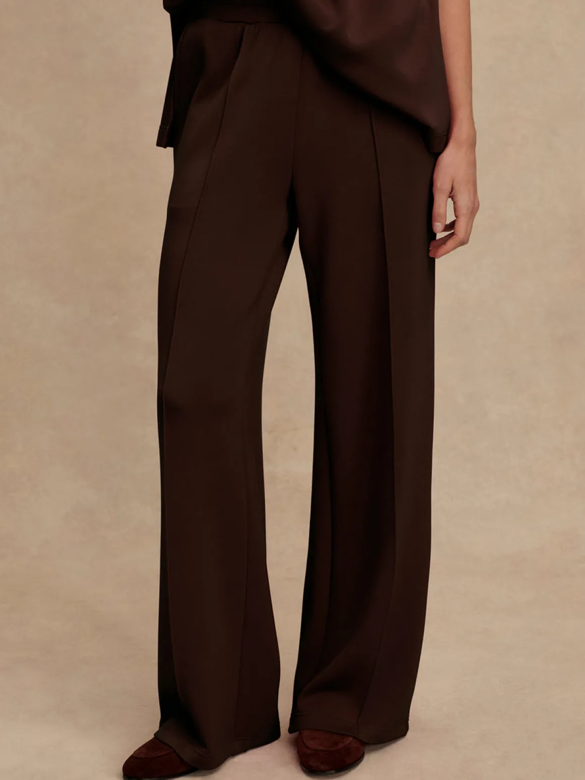 The Wide Leg Pant 30 - Coffee Bean