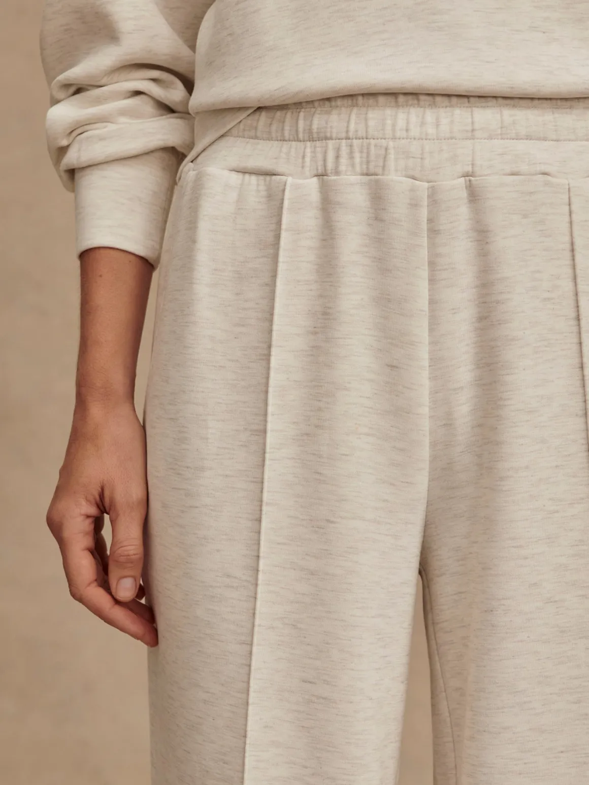 The Wide Leg Pant 30 - Ivory Marl