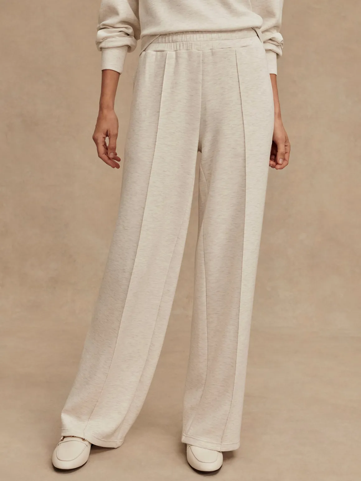 The Wide Leg Pant 30 - Ivory Marl