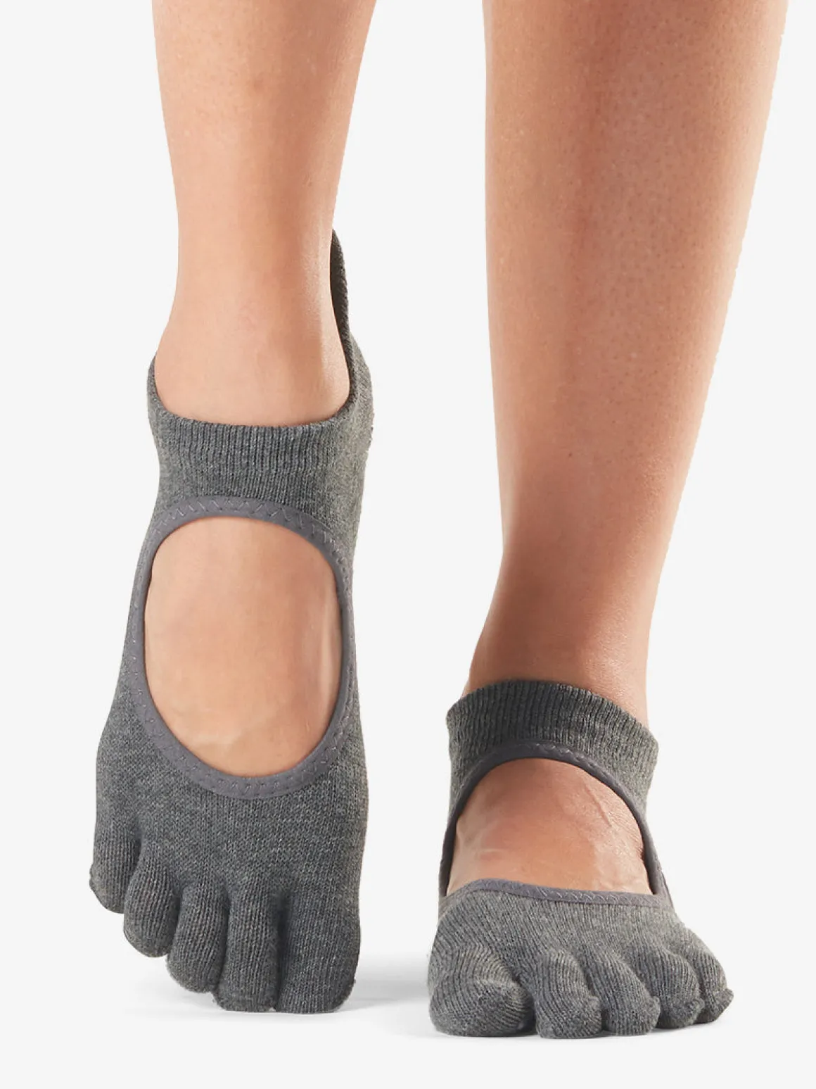 Toesox Full Toe Bellarina Grip Socks - Charcoal Grey