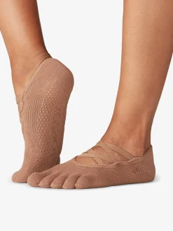 Toesox Full Toe Elle Grip Socks - Natural